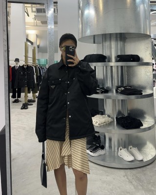 Prada Black Nylon Shirt Jacket view 6