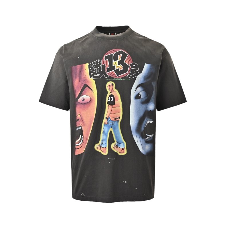Black Graphic Print Short Sleeve T-Shirt with '13' Design view