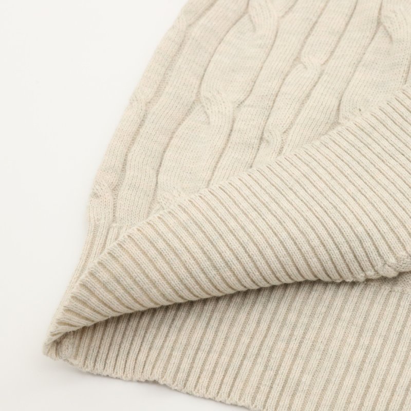 Brown Cable Knit Short Sleeve Crew Neck Sweater view