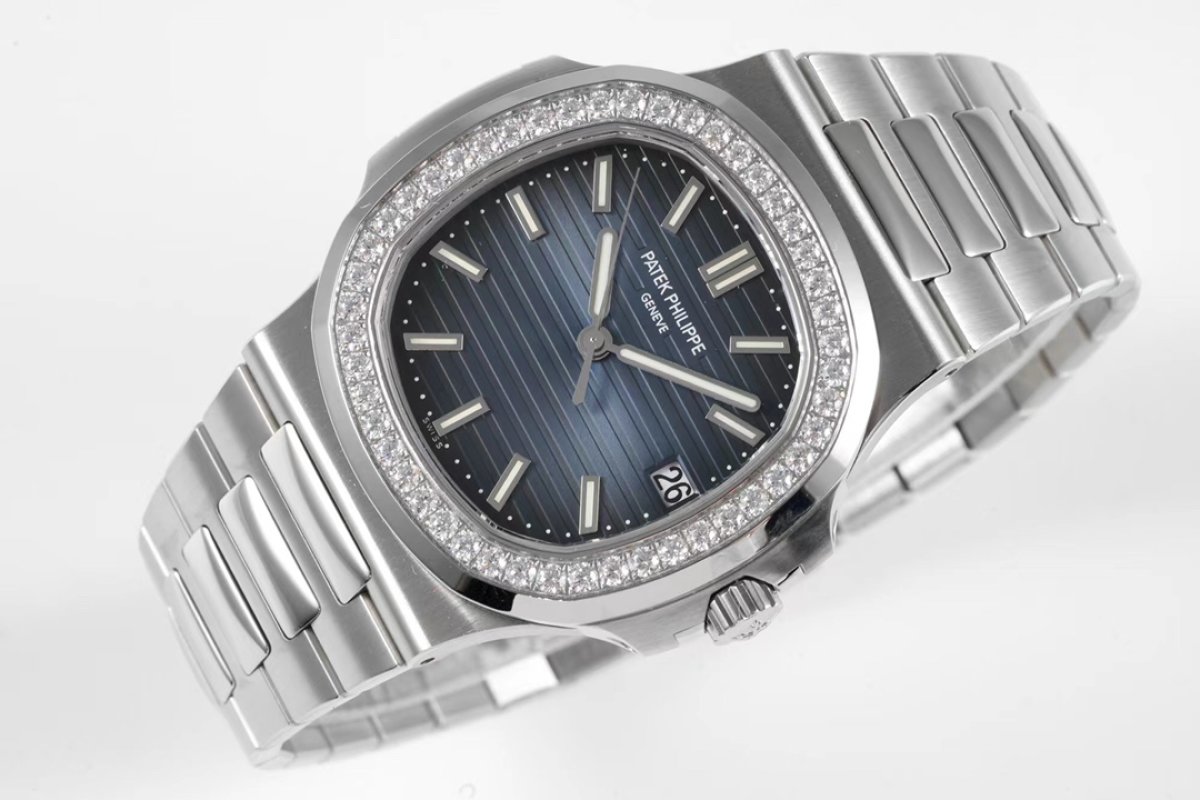 Patek Philippe Nautilus Diamond Bezel Steel Watch view