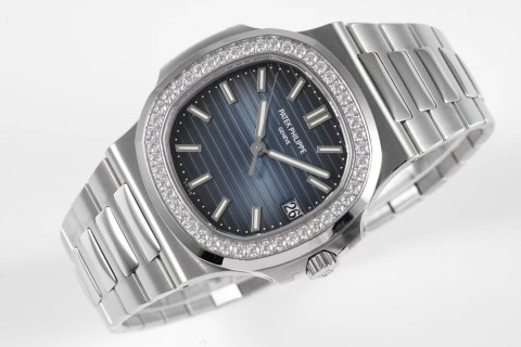 Patek Philippe Nautilus Diamond Bezel Steel Watch view 4