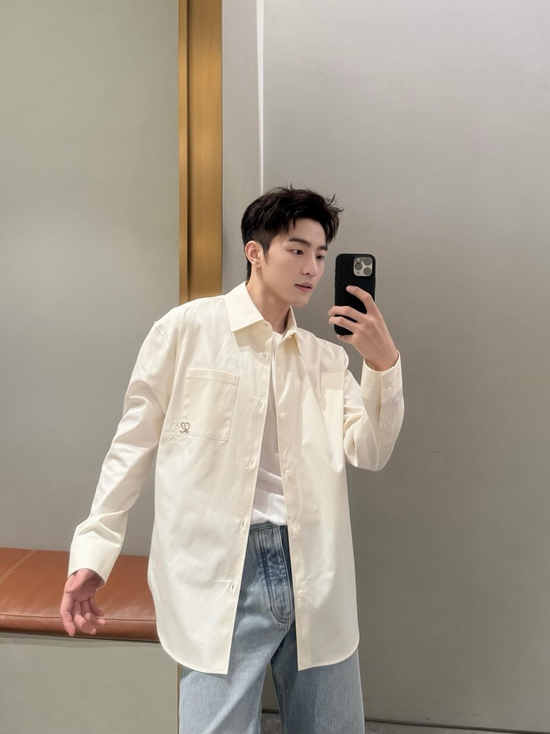 Premium White Long Sleeve Button-Up Shirt view