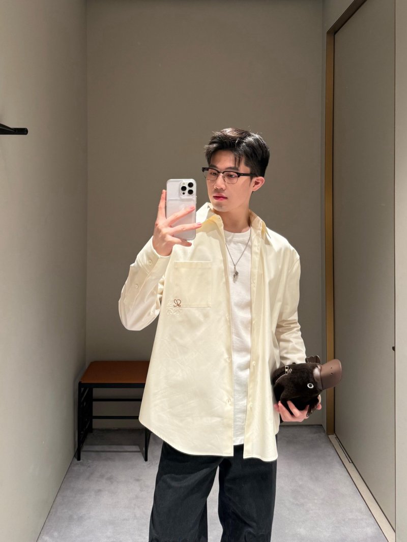 Premium White Long Sleeve Button-Up Shirt view