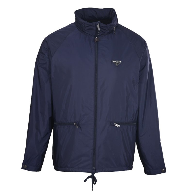 Prada Nylon Hooded Windbreaker Jacket Navy view