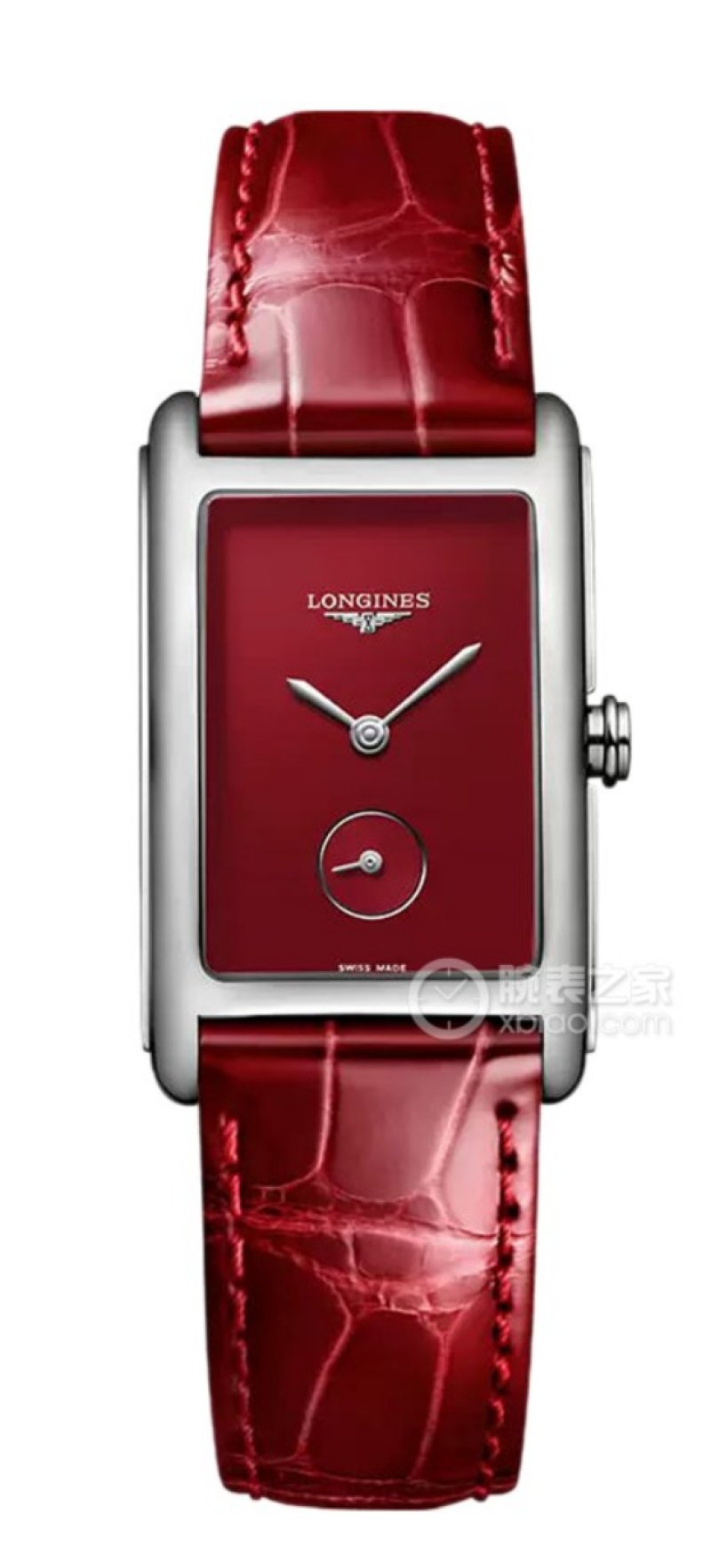 Longines DolceVita Burgundy Red Rectangle Watch view