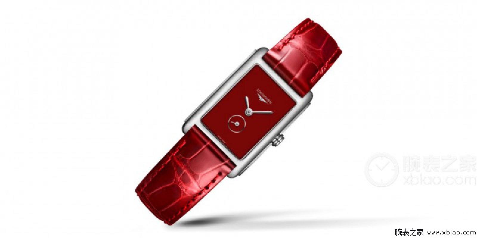 Longines DolceVita Burgundy Red Rectangle Watch view