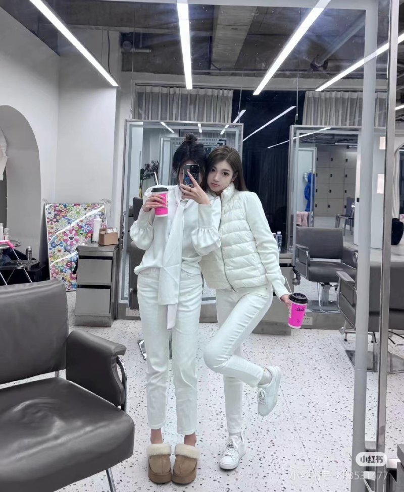 Cream Puffer Down Jacket – Oversized Fit view