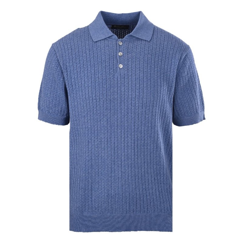 Ribbed Polo Shirt Dress - Periwinkle Blue view
