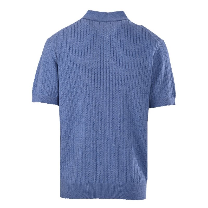 Ribbed Polo Shirt Dress - Periwinkle Blue view