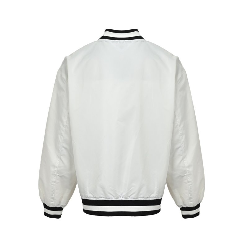 NBA Inspired White Satin Bomber Jacket view