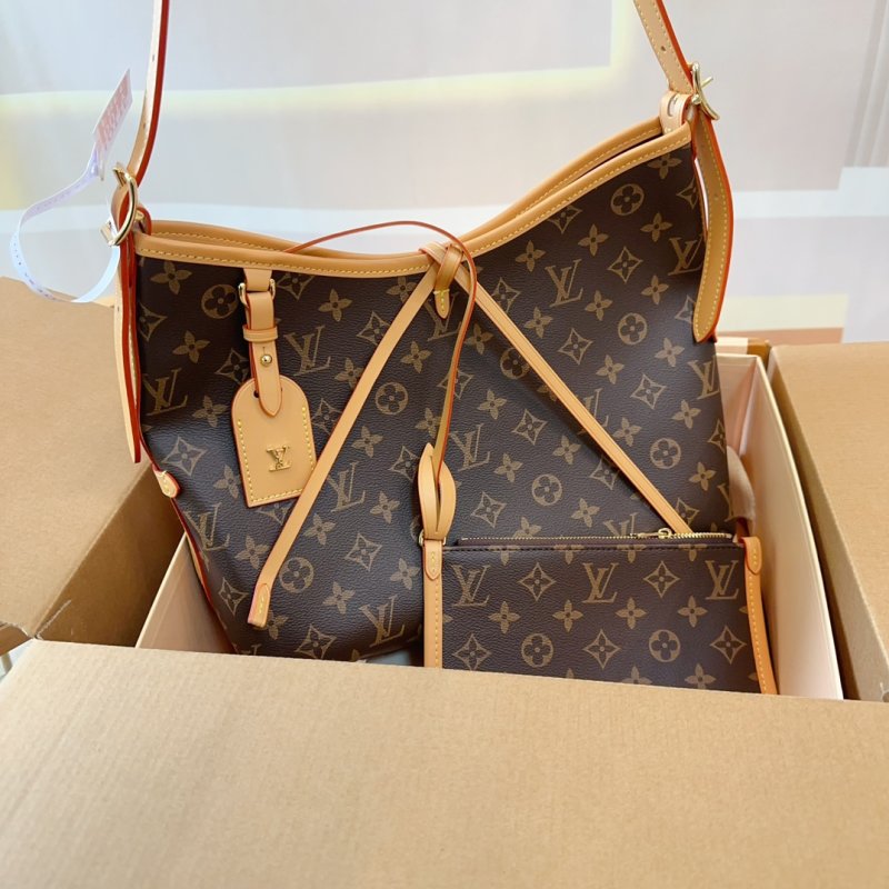 Louis Vuitton Monogram Carryall Tote Bag - Brown view