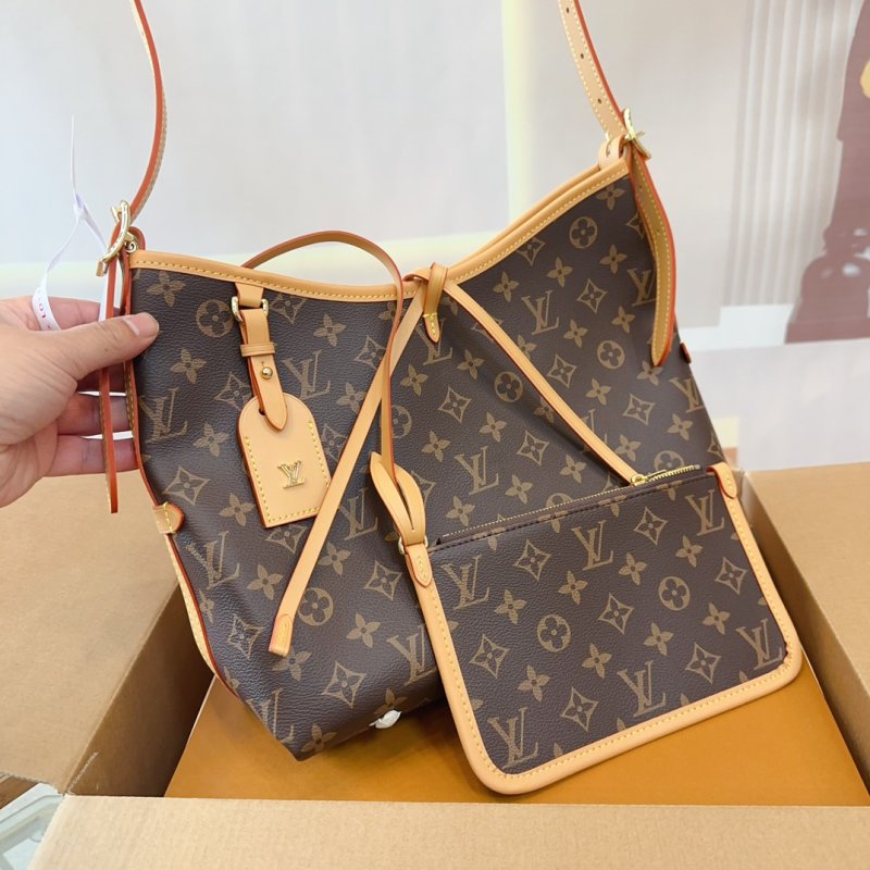 Louis Vuitton Monogram Carryall Tote Bag - Brown view