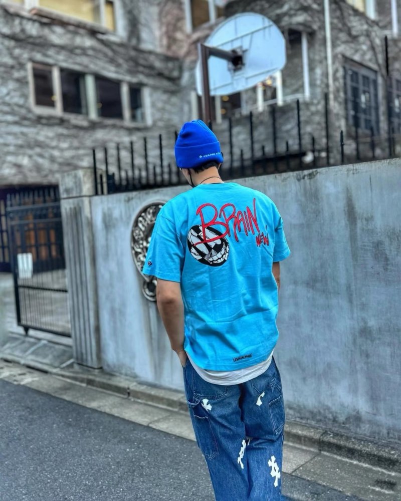Cyan Graphic Print Short Sleeve T-Shirt view