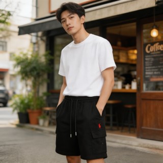 Polo Ralph Lauren Black Cargo Shorts with Pony Logo
