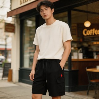 Polo Ralph Lauren Black Cargo Shorts with Pony Logo view 2