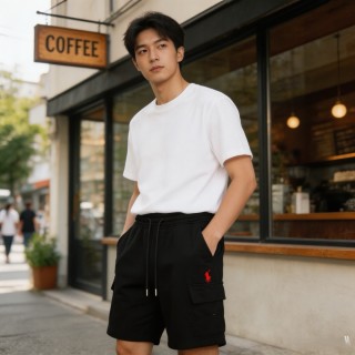 Polo Ralph Lauren Black Cargo Shorts with Pony Logo view 3