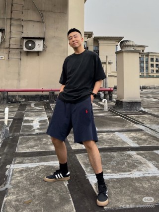 Polo Ralph Lauren Navy Shorts with Red Pony Logo view 2