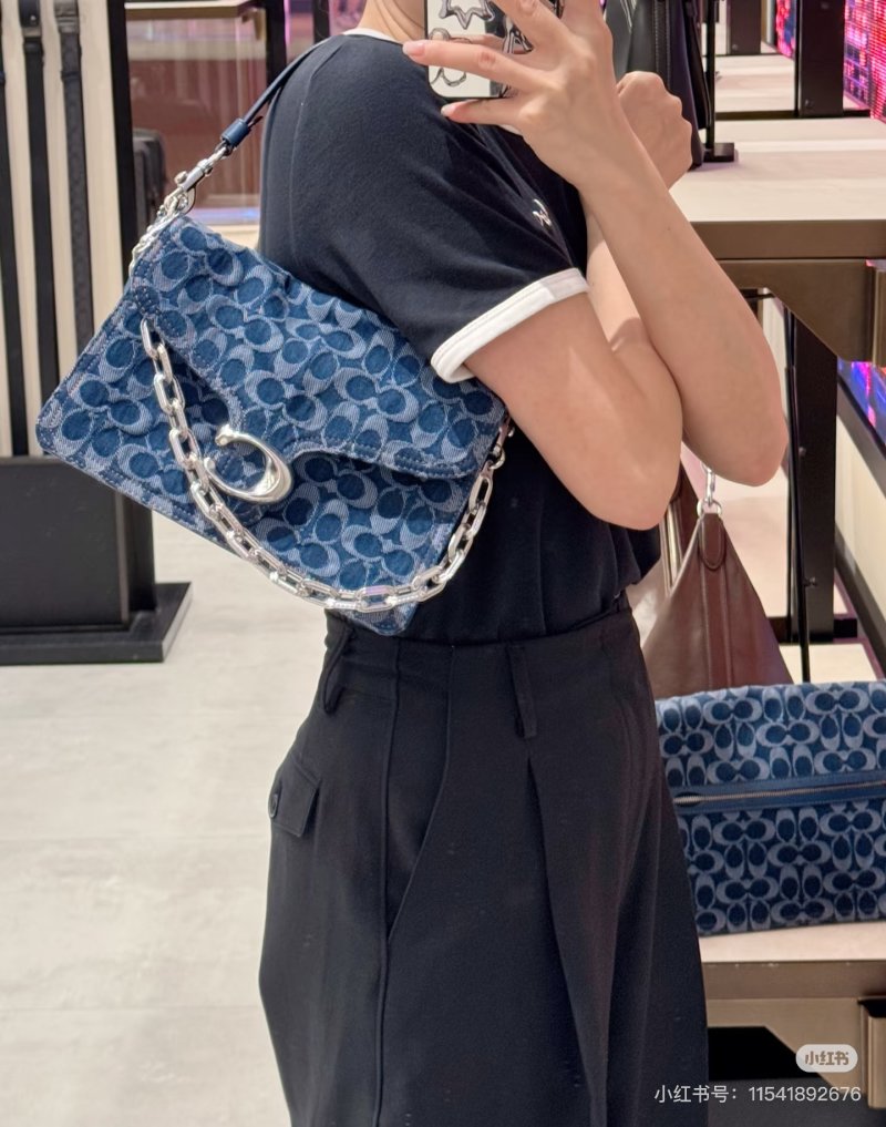 Coach Signature Navy Crossbody Bag with Chain Strap view