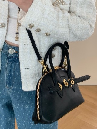 Miu Miu Shell Top-Handle Bag Black 28cm view 3