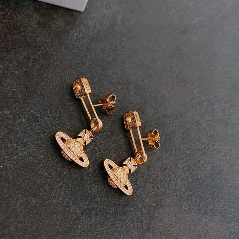 Vivienne Westwood Saturn Planet Drop Earrings Gold view