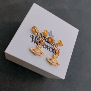 Vivienne Westwood Saturn Planet Drop Earrings Gold view 3
