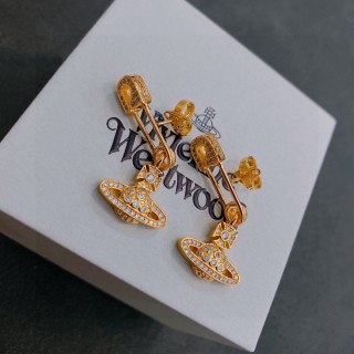 Vivienne Westwood Saturn Planet Drop Earrings Gold view 4