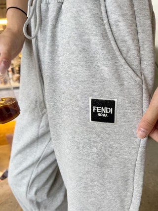 Fendi Logo Sweatpants Light Grey view 2
