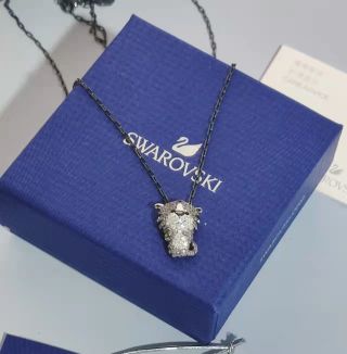Swarovski Tiger Zodiac Crystal Pendant Necklace Silver view 6