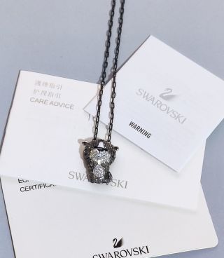 Swarovski Tiger Zodiac Crystal Pendant Necklace Silver view 7
