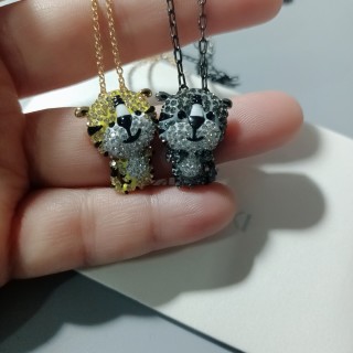 Swarovski Tiger Zodiac Crystal Pendant Necklace Silver view 8