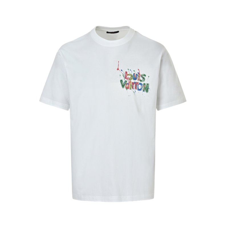 White Graphic Short Sleeve T-Shirt with Colorful Design view