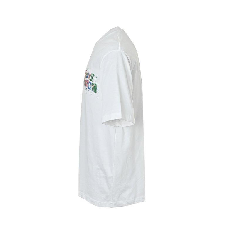 White Graphic Short Sleeve T-Shirt with Colorful Design view