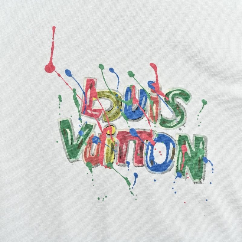 White Graphic Short Sleeve T-Shirt with Colorful Design view