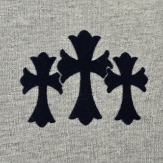 Chrome Hearts Cross Flocked Long Sleeve T-Shirt Grey view 11