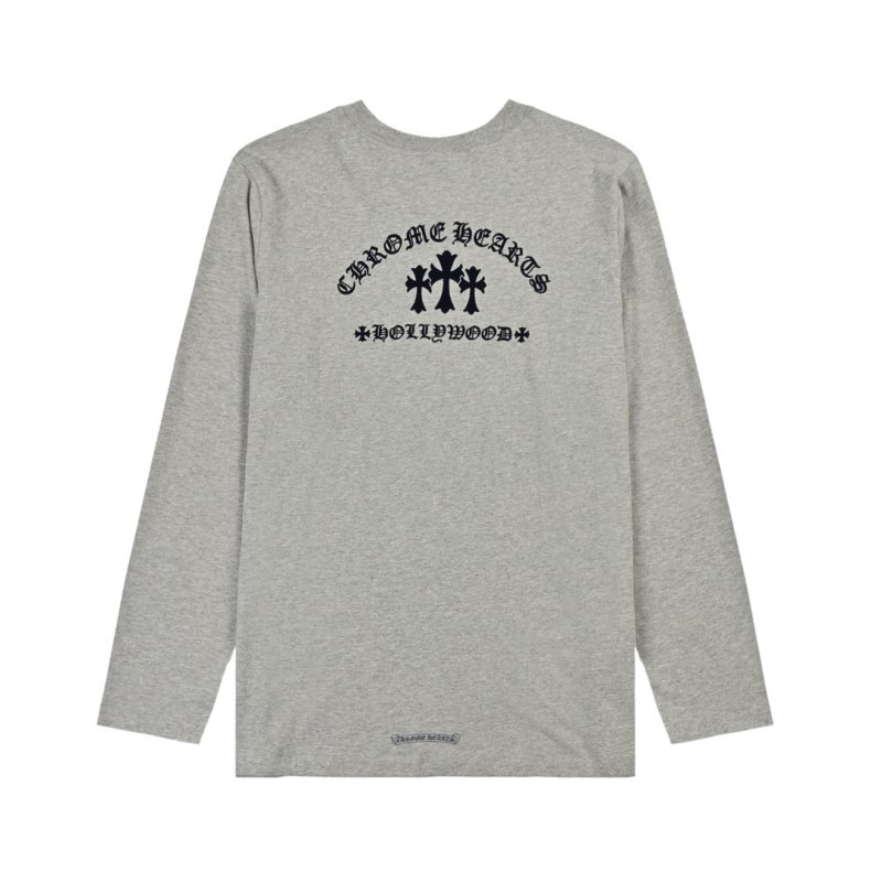 Chrome Hearts Cross Flocked Long Sleeve T-Shirt Grey view