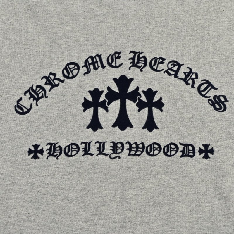 Chrome Hearts Cross Flocked Long Sleeve T-Shirt Grey view