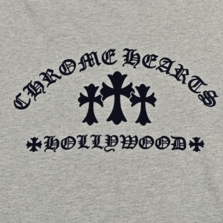 Chrome Hearts Cross Flocked Long Sleeve T-Shirt Grey view 8