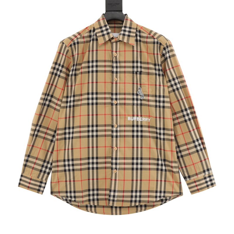 Burberry Nova Check Plaid Button-Up Shirt Beige view