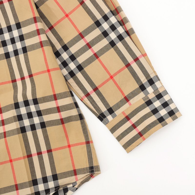 Burberry Nova Check Plaid Button-Up Shirt Beige view