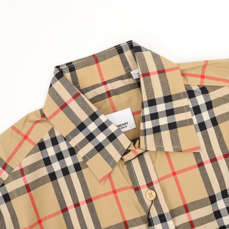 Burberry Nova Check Plaid Button-Up Shirt Beige view