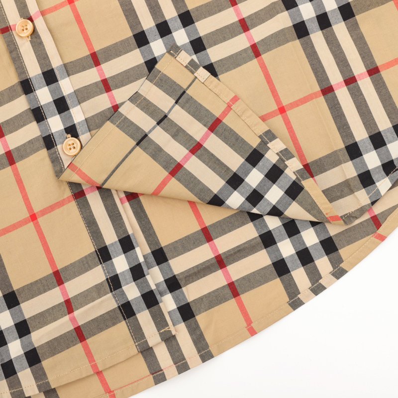Burberry Nova Check Plaid Button-Up Shirt Beige view