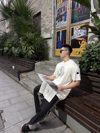 Moncler White Graphic Logo T-Shirt view 3