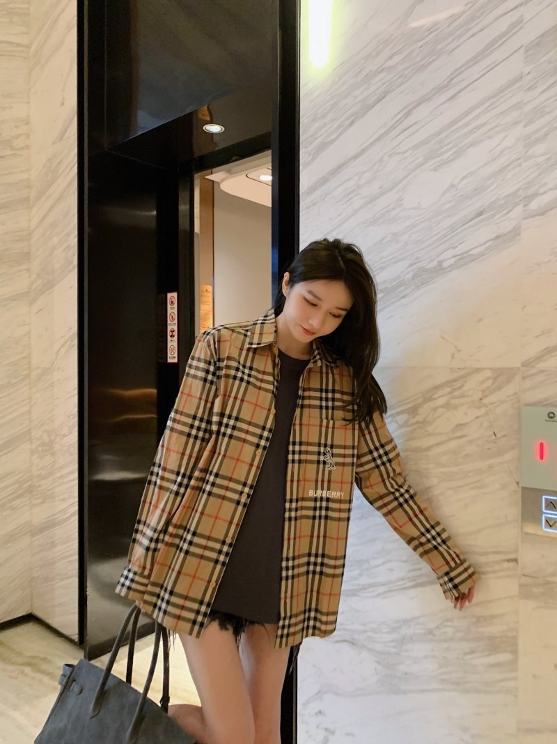 Burberry Nova Check Plaid Button-Up Shirt Beige