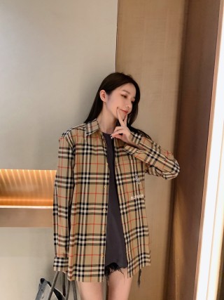 Burberry Nova Check Plaid Button-Up Shirt Beige view 7