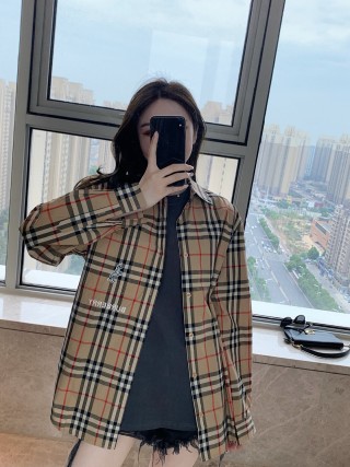 Burberry Nova Check Plaid Button-Up Shirt Beige view 9
