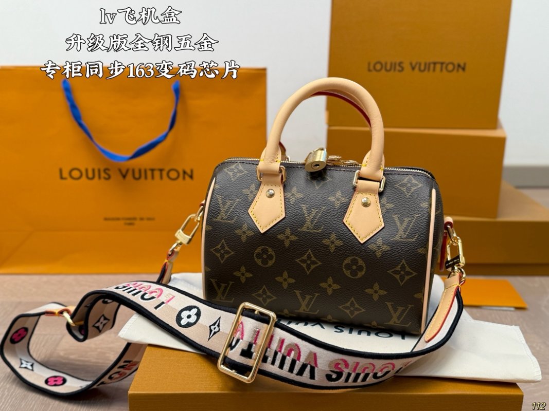Louis Vuitton Speedy 20 Monogram Canvas Handbag with Strap