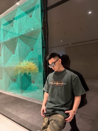 Balenciaga Charcoal Logo Short Sleeve T-Shirt view 5