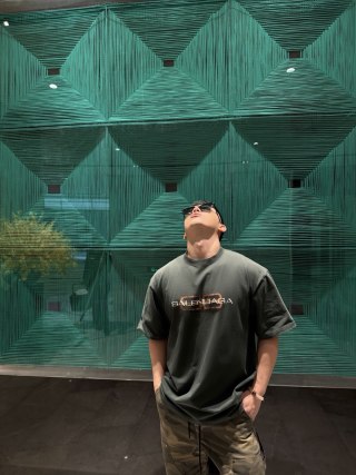 Balenciaga Charcoal Logo Short Sleeve T-Shirt view 6