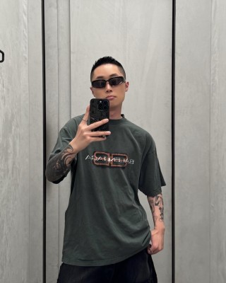 Balenciaga Charcoal Logo Short Sleeve T-Shirt view 8