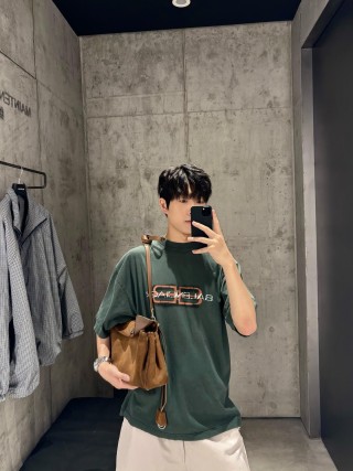 Balenciaga Charcoal Logo Short Sleeve T-Shirt view 9